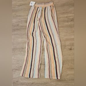 89th Madison Womens Pants Multicolor M Pull On High Rise Texture Striped